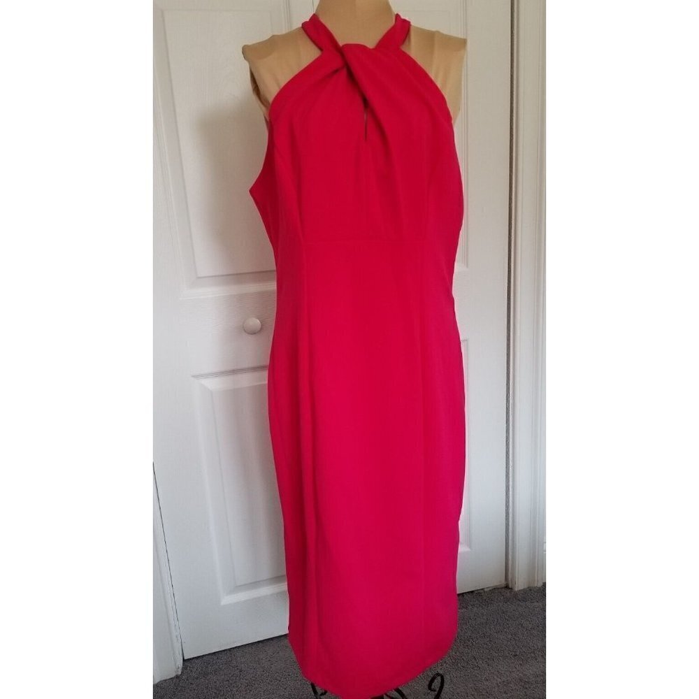 Julia Jordan Women's Halter Neck Sleeveless Sheath Dress Dragonfruit Size 6